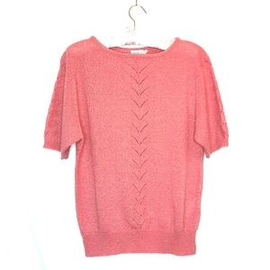 TAN JAY Dusty Rose, Short Sleeve, Knit Pullover